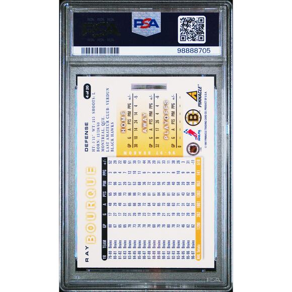 1997 Score Boston Bruins #4 Ray Bourque PSA 9 Mint - Pop 1 - Picture 2 of 2